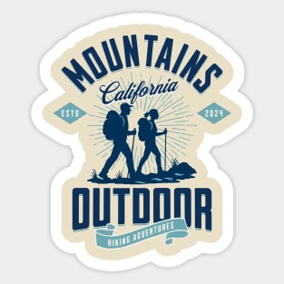 Mountains California, Outdoor Hiking Adventures Sticker